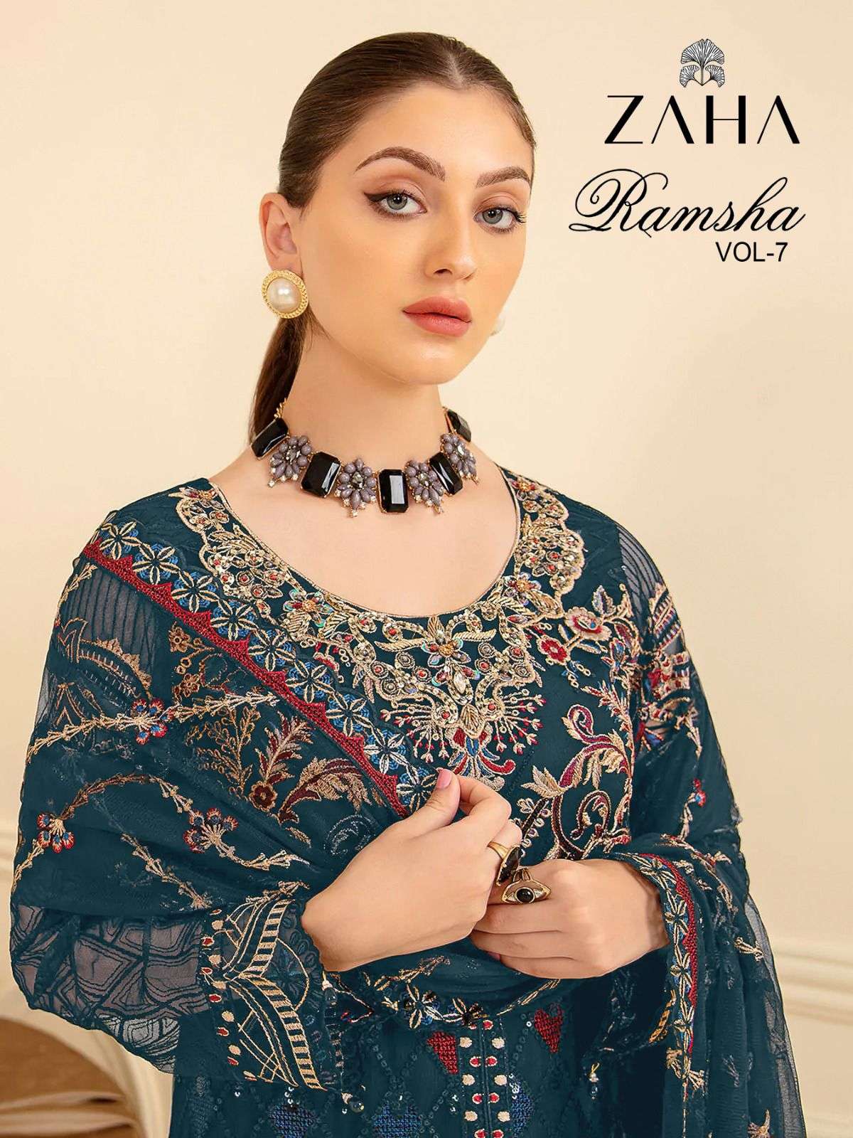 RAMSHA VOL-7 BY ZAHA 10130-A TO 10130-D SERIES GEORGETTE PAKISTANI DRESSES