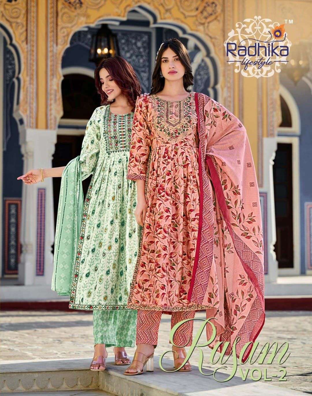 RASAM VOL-2 BY RADHIKA LIFESTYLE 2001 TO 2008 SERIES CHANDERI STITCHED DRESSES