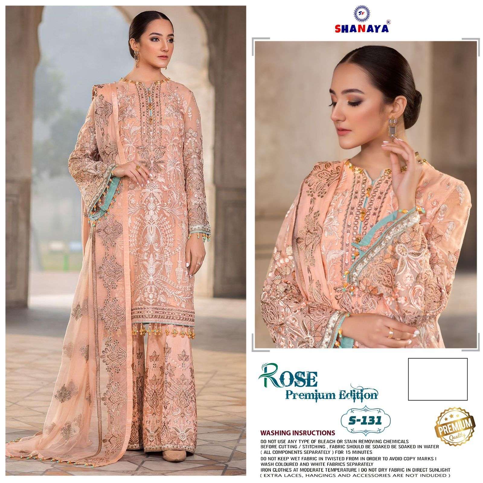 ROSE PREMIUM EDITION S-131 BY SHANAYA FASHION FAUX GEORGETTE PAKISTANI DRESS