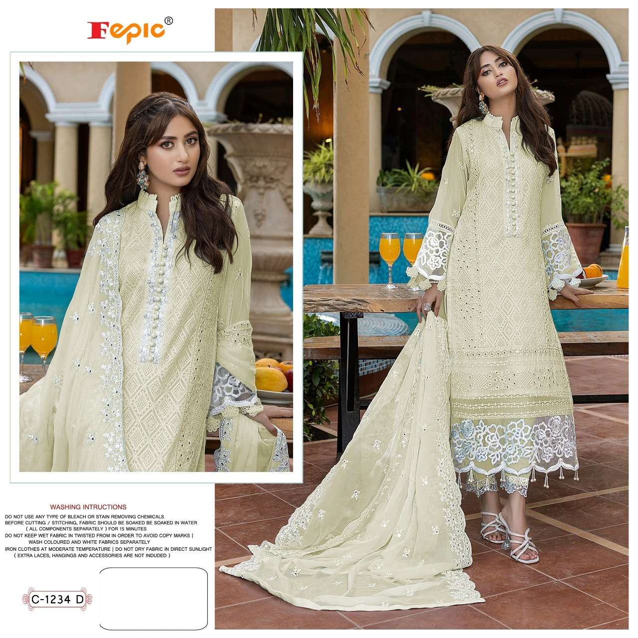 ROSEMEEN C-1234 COLOURS BY FEPIC 1234 -D TO 1234 -H SERIES GEORGETTE PAKISTANI DRESSES