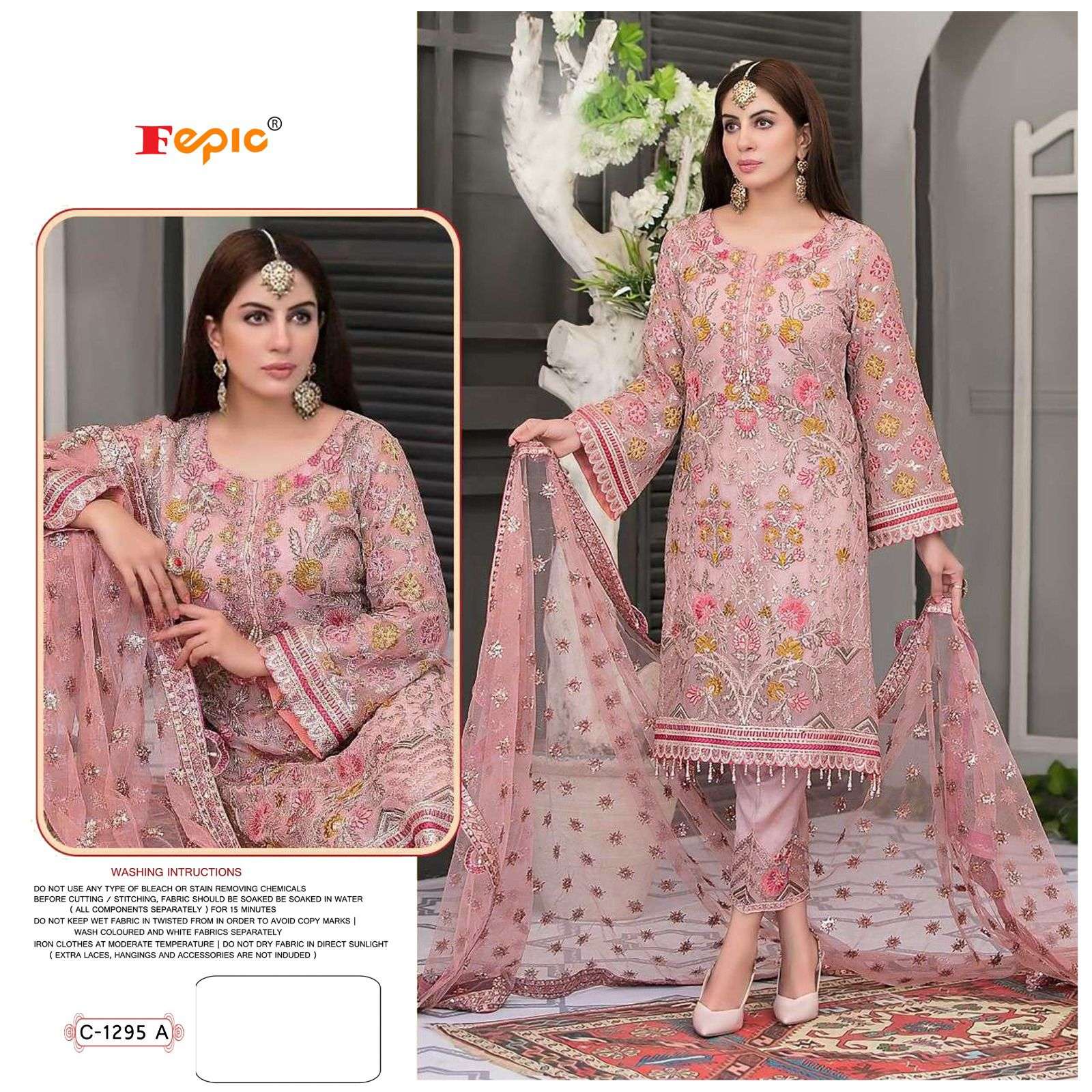 ROSEMEEN C-1259 COLOURS BY FEPIC 1259 -A TO 1259 -D SERIES GEORGETTE PAKISTANI DRESSES