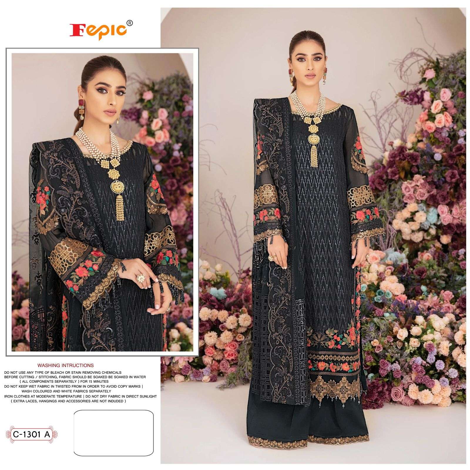 ROSEMEEN C-1301 COLOURS BY FEPIC 1301 -A TO 1301 -D SERIES GEORGETTE PAKISTANI DRESSES