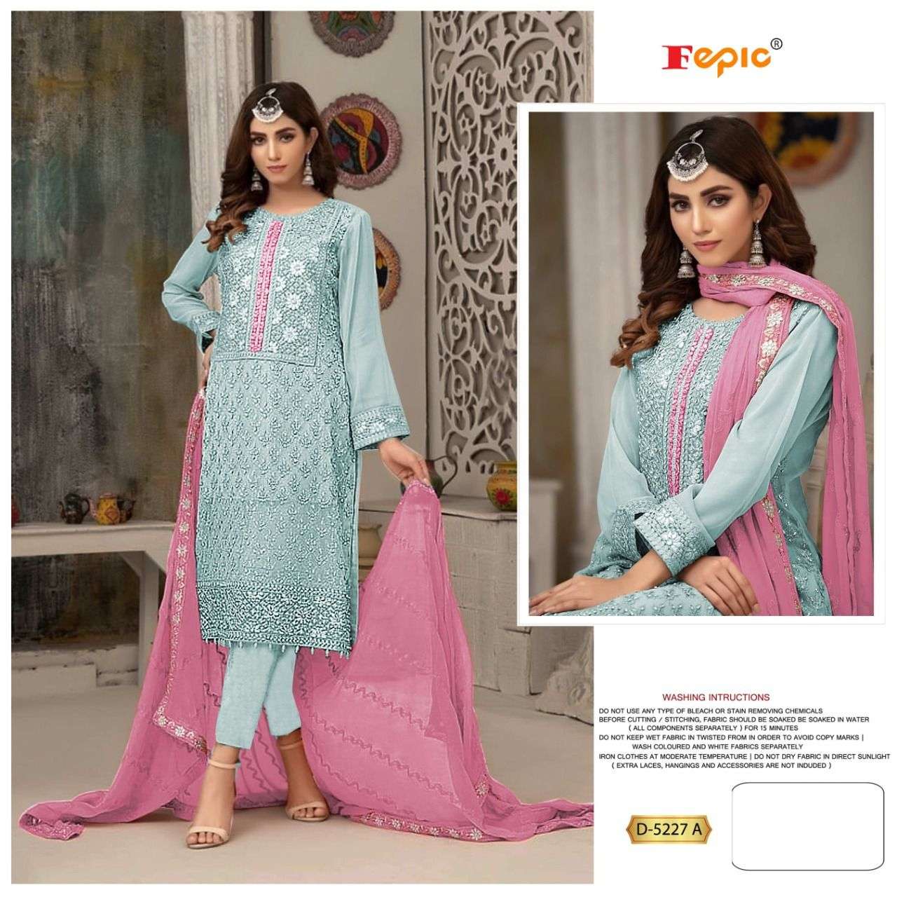 ROSEMEEN D-5227 COLOURS BY FEPIC 5227-A TO 5227-D SERIES GEORGETTE PAKISTANI DRESSES