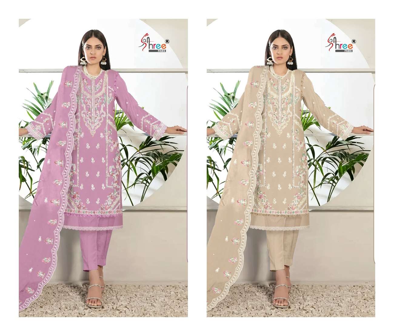 S-717 COLOURS BY SHREE FABS ORGANZA EMBROIDERY PAKISTANI DRESSES