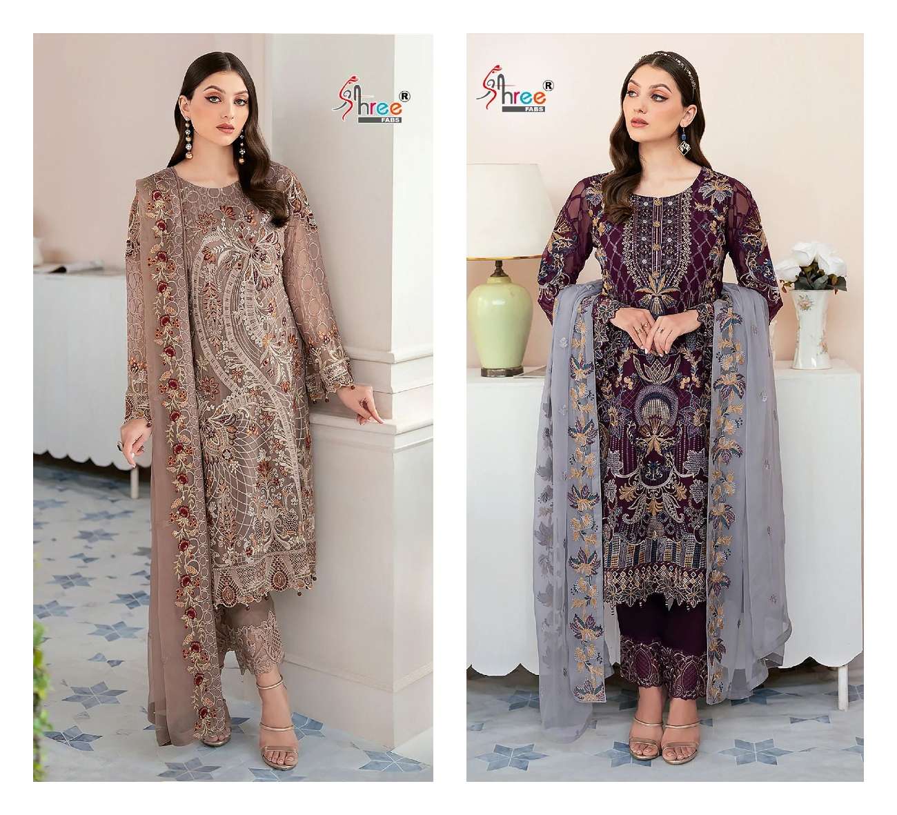 S-735 & S-740 HITS BY SHREE FABS FAUX GEORGETTE EMBROIDERY PAKISTANI DRESSES