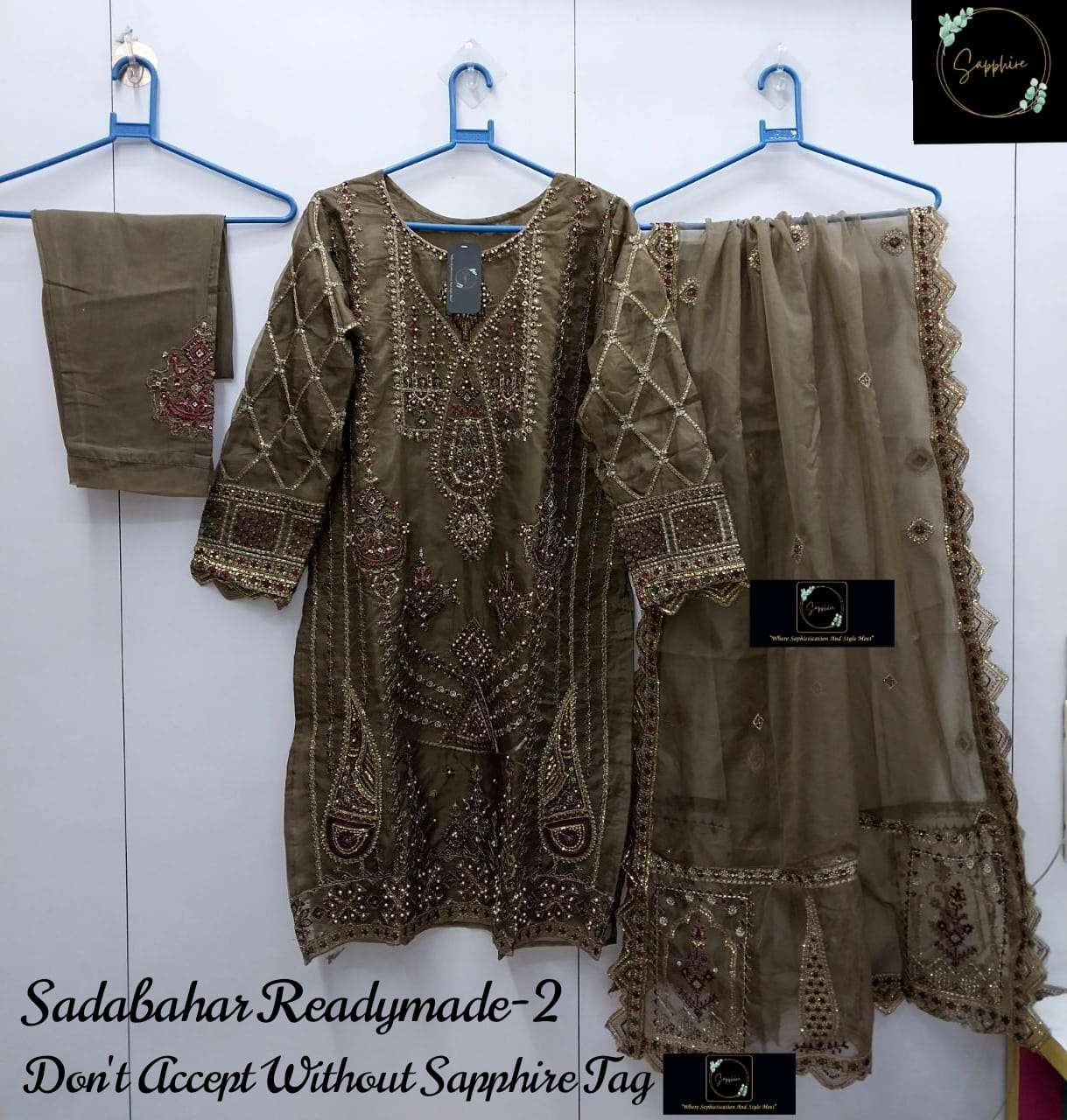 SADABAHAR VOL-2 BY ASLIWHOLESALE ORGANZA WORK STITCHED DRESSES