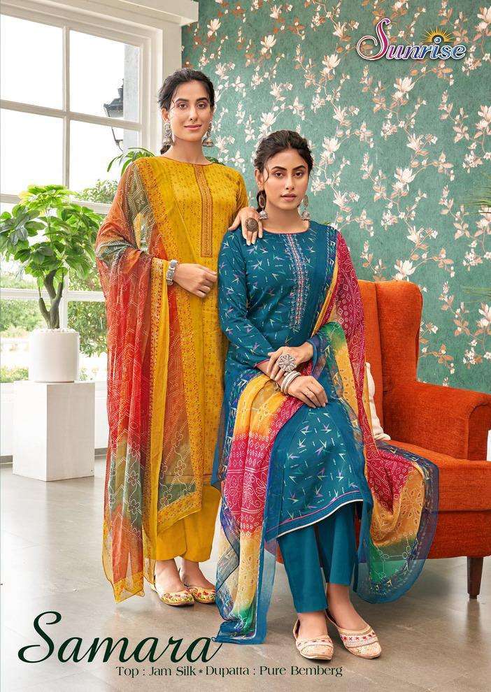 SAMARA BY SUNRISE 1001 TO 1008 SERIES JAAM SILK EMBROIDERY WORK DRESSES