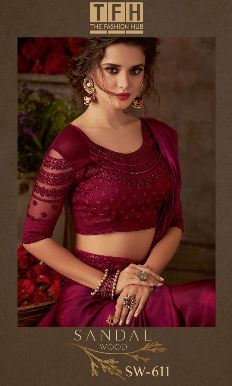 SANDALWOOD HITS BY TFH 406 TO 612 SERIES DESIGNER SILK WORK SAREES