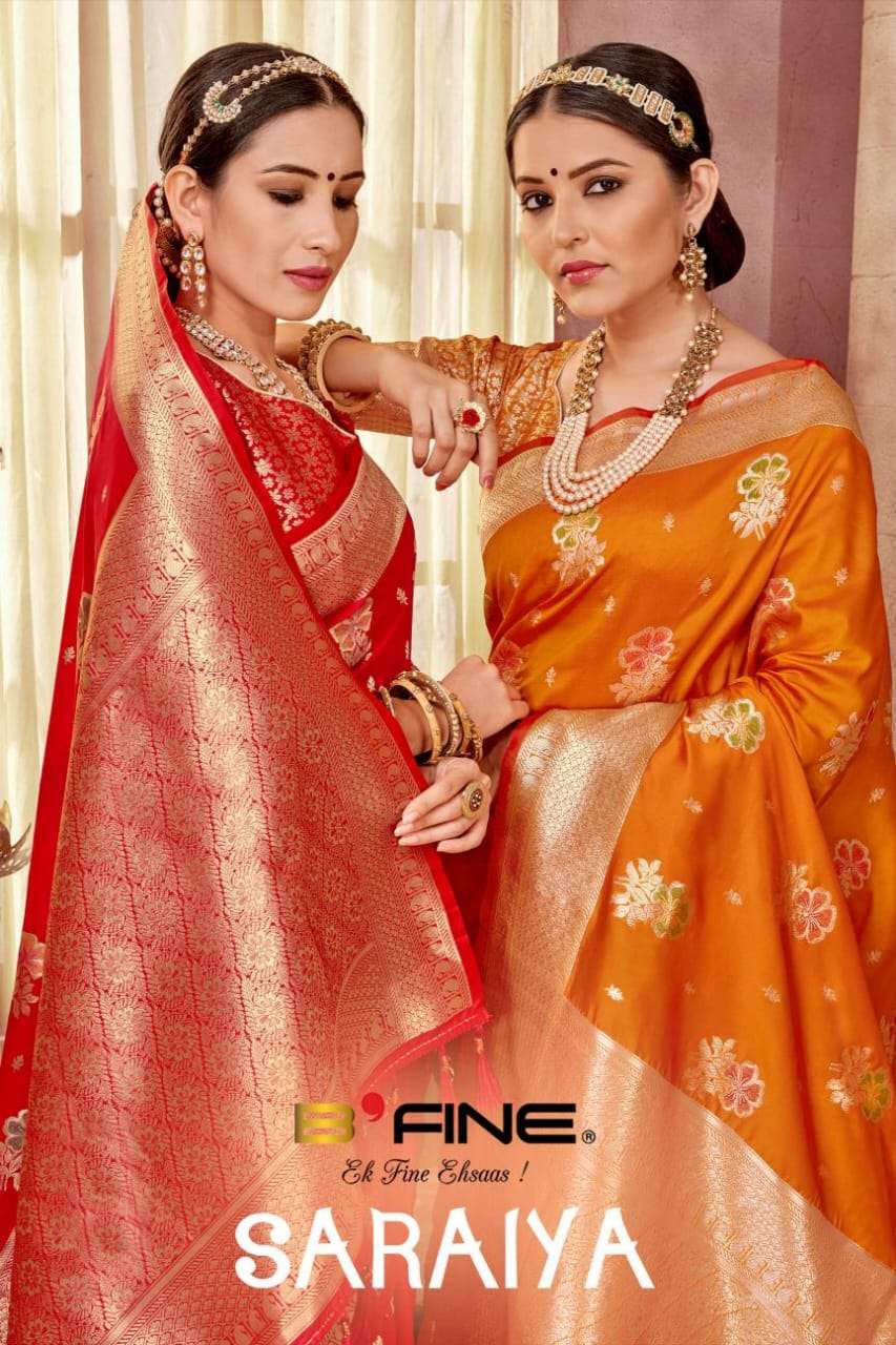 SARAIYA BY B FINE 885-A TO 885-E SERIES HEAVY SILK WORK SAREES