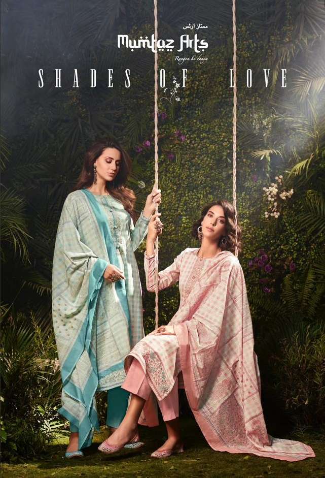 SHADES OF LOVE BY MUMTAZ ARTS 1001 TO 1006 SERIES SATIN EMBROIDERY DRESSES