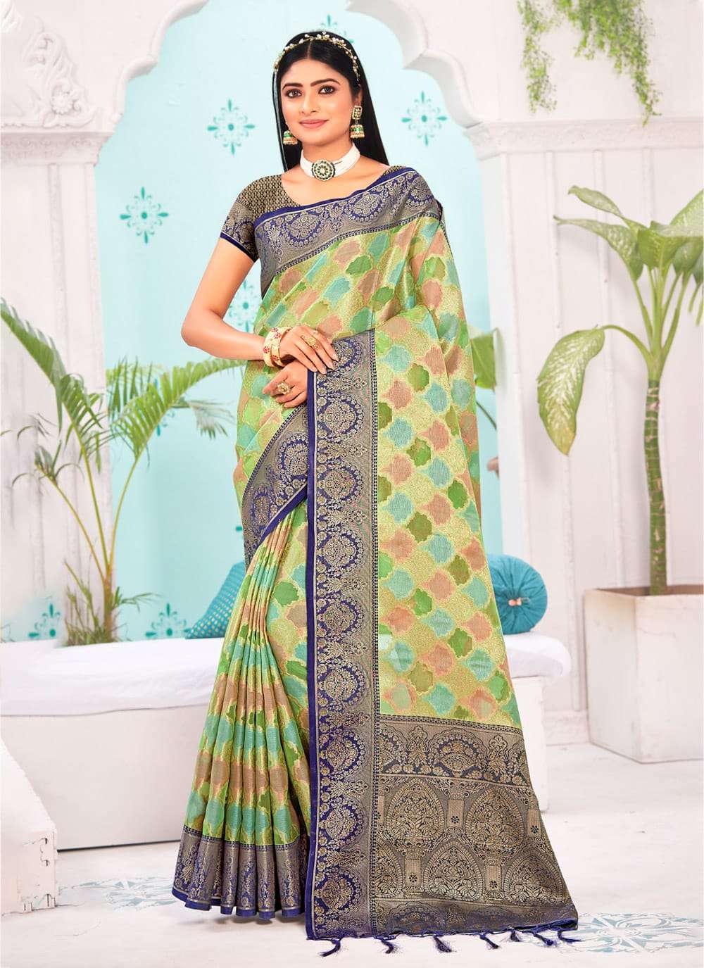 SHANTI BY BUNAWAT 1001 TO 1006 SERIES DESIGNER ORGANZA WORK SAREES