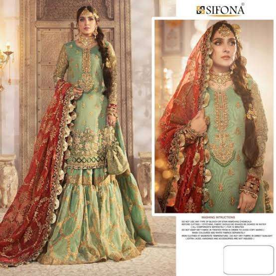 SIFONA FABS HIT DESIGN BY ASLIWHOLESALE ORGANZA EMBROIDERY PAKISTANI DRESS