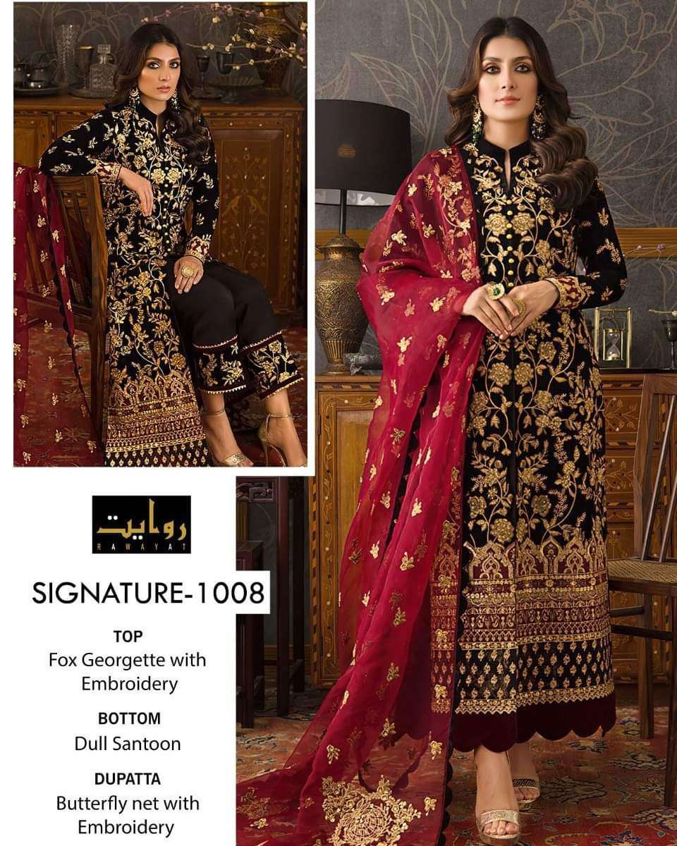 SIGNATURE 1008 HIT DESIGN BY RAWAYAT FAUX GEORGETTE WORK PAKISTANI DRESS