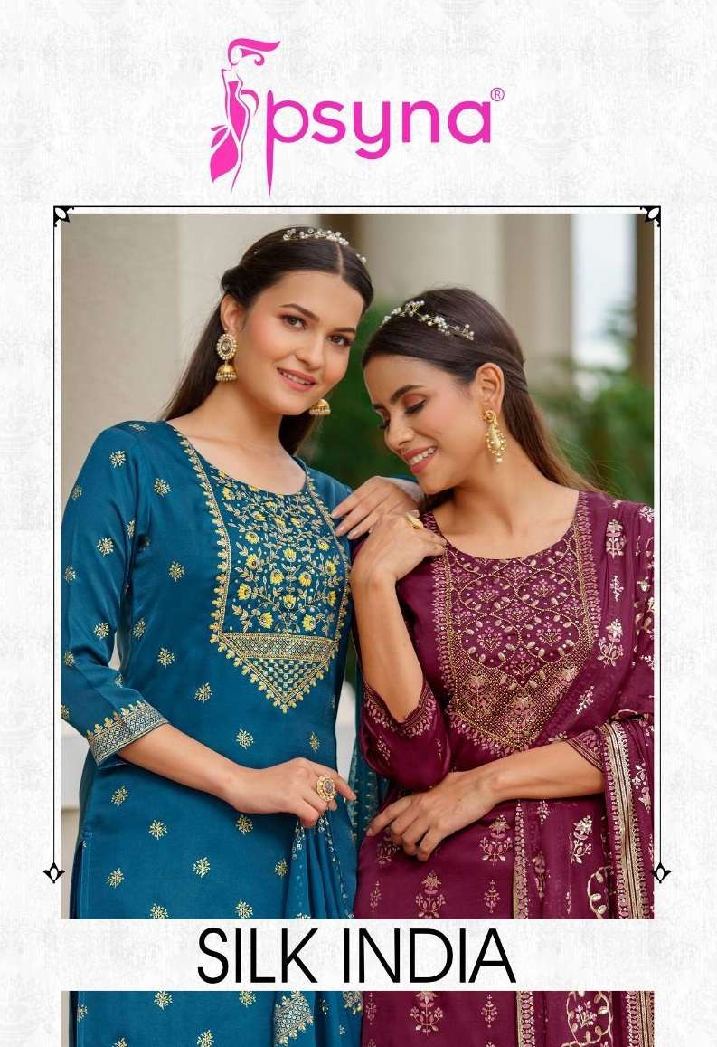 SILK INDIA BY PSYNA 1001 TO 1006 SERIES DESIGNER SILK STITCHED DRESSES