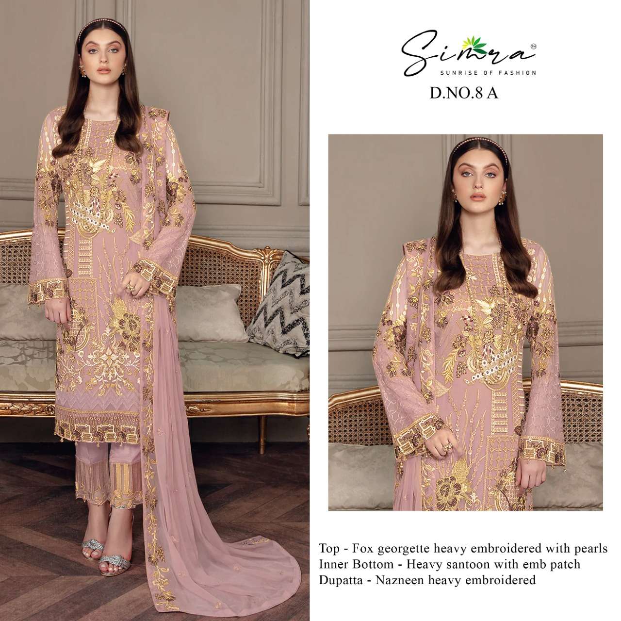 SIMRA 08 COLOURS BY SIMRA 8-A TO 8-D SERIES FAUX GEORGETTE PAKISTANI DRESSES