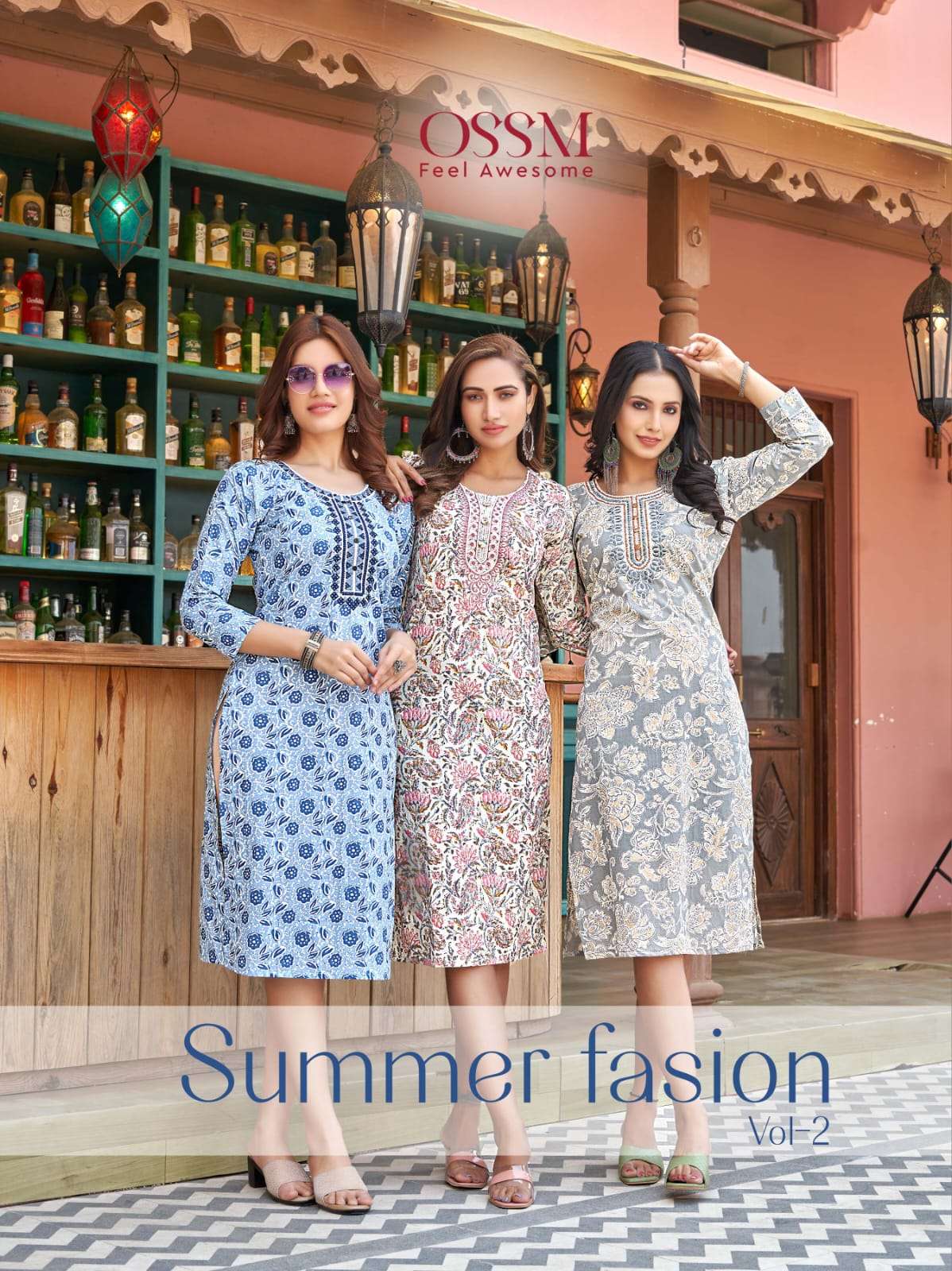 SUMMER FASHION VOL-2 BY OSSM COTTON PRINT EMBROIDERY KURTIS