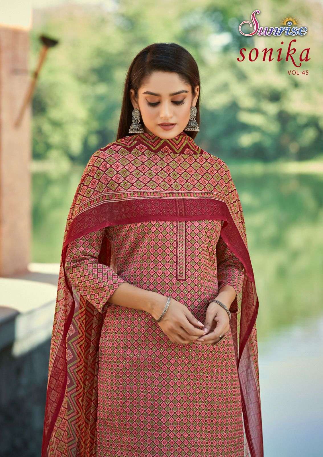 SUNRISE SONIKA VOL-45 BY ASLIWHOLESAL 45001 TO 45010 SERIES COTTON DRESSES