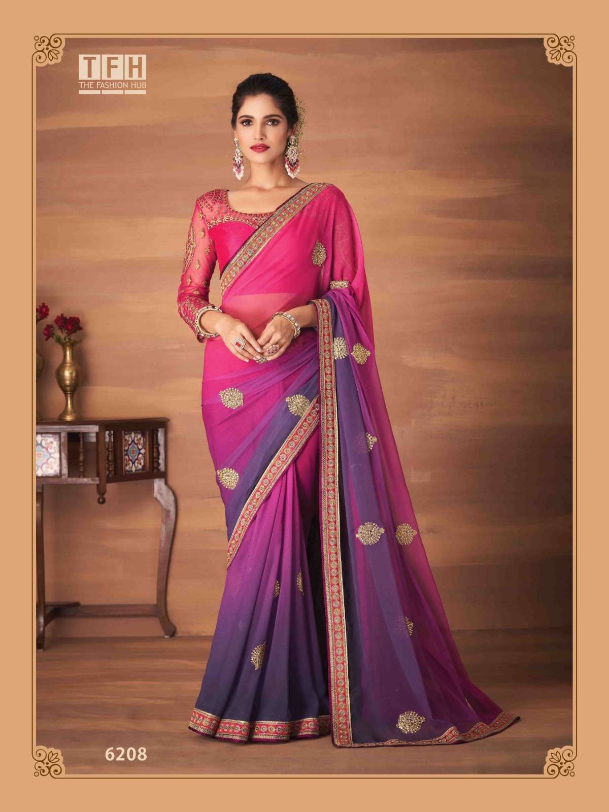 TFH 6201 TO 3212 SERIES BY TFH GEORGETTE WORK SAREES