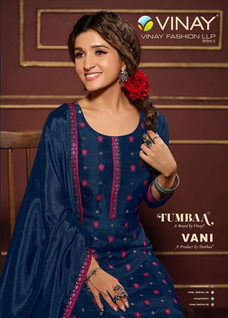 TUMBAA VANI BY VINAY FASHION 40921 TO 40928 SERIES DOLA JACQUARD STITCHED DRESSES