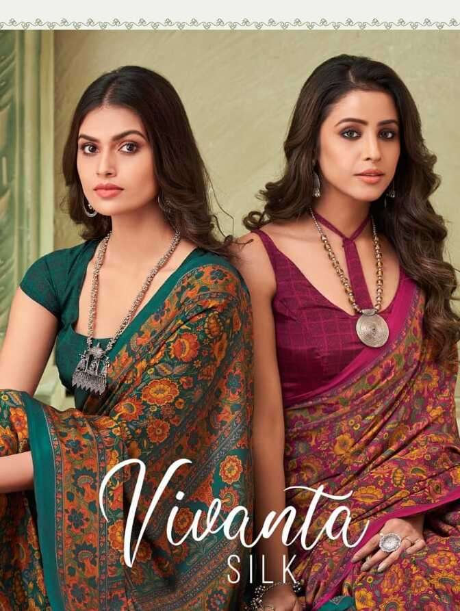 VIVANTA SILK VOL-16 BY RUCHI SAREES 21501-A TO 21506-B SERIES SILK PRINT SAREES