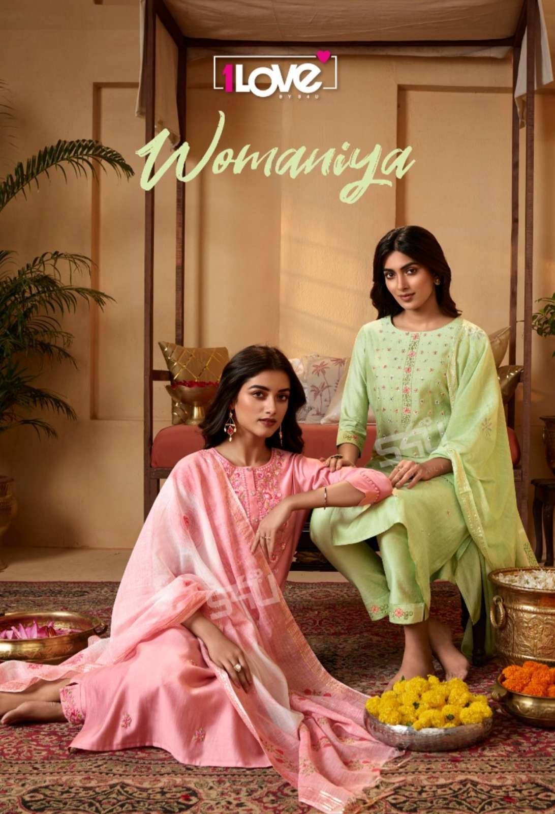 WOMANIYA Vol-2  BY 1LOVE 01 TO 07 SERIES FANCY STITCHED DRESSES