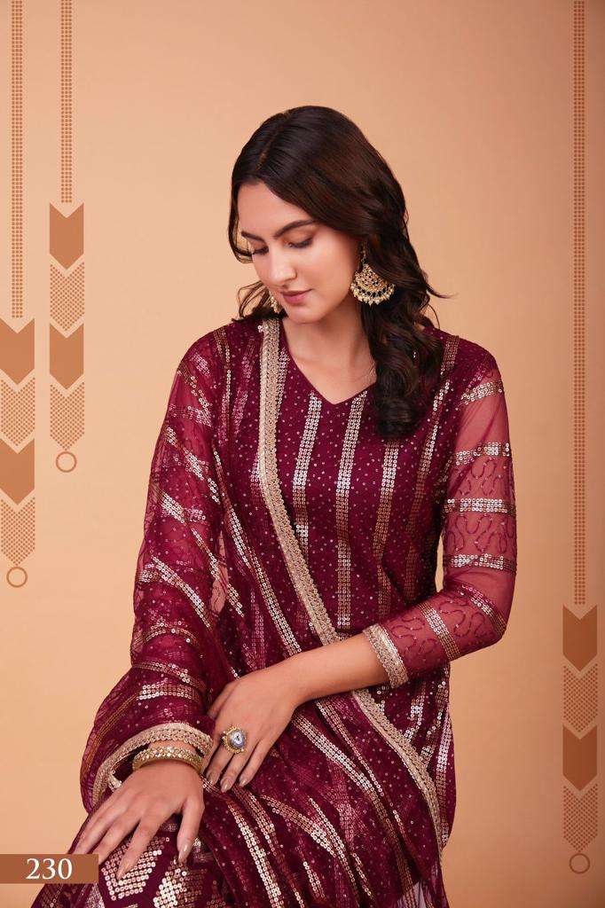 ZEHRA VOL-3 BY NARAYANI FASHION HOUSE 229 TO 232 SERIES NET HEAVY WORK DRESSES