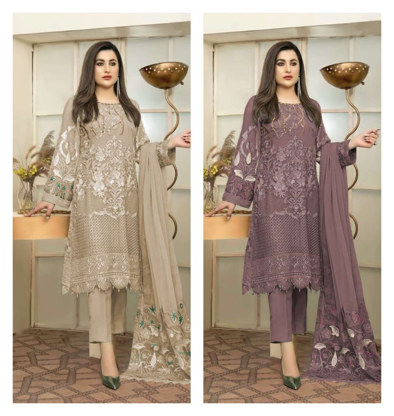 ZUNUJ 1102 COLOURS BY ZUNUJ DESIGNS GEORGETTE EMBROIDERY PAKISTANI DRESSES