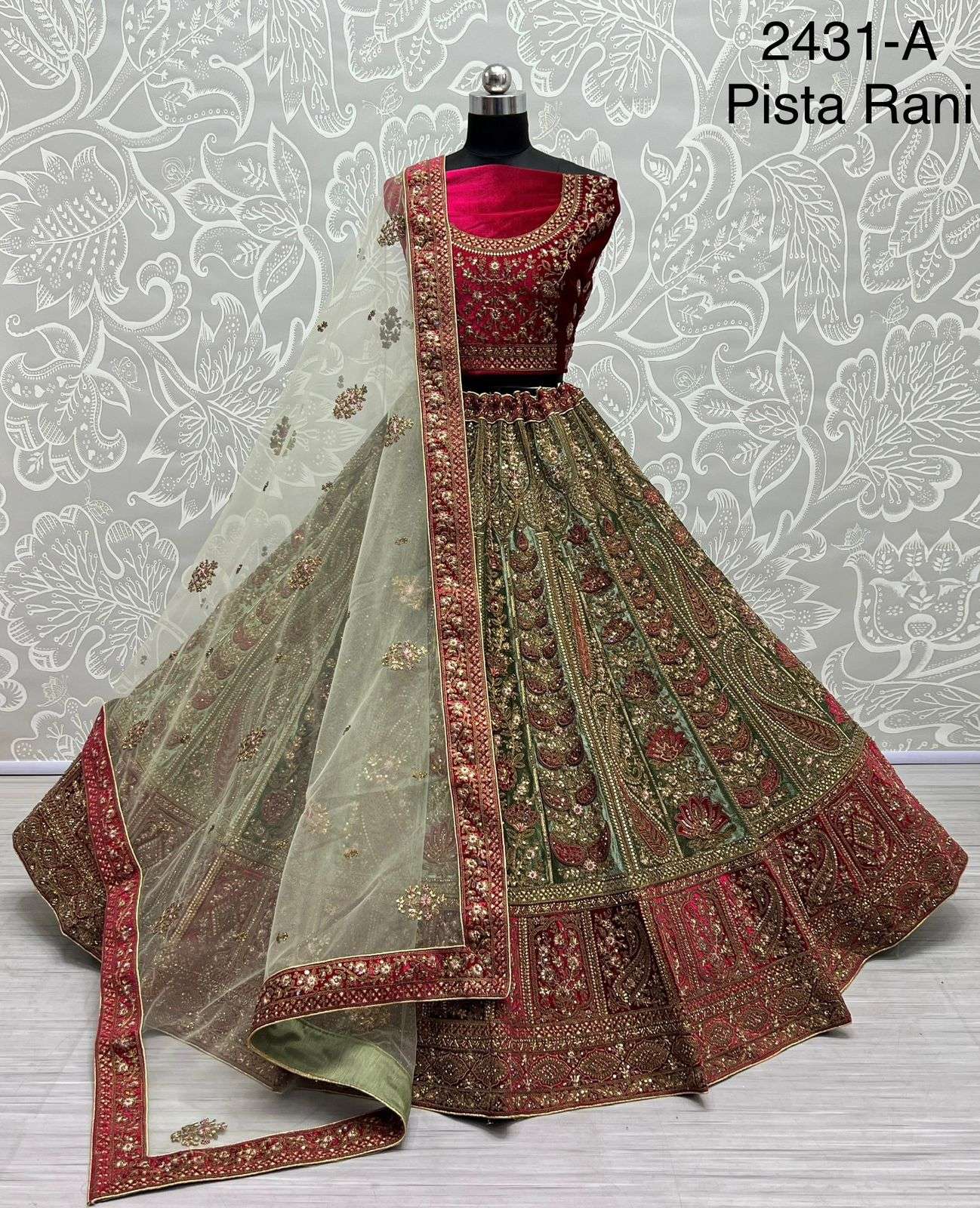 A-2431 COLOURS BY ASLIWHOLESALE BRIDAL HEAVY LEHENGAS