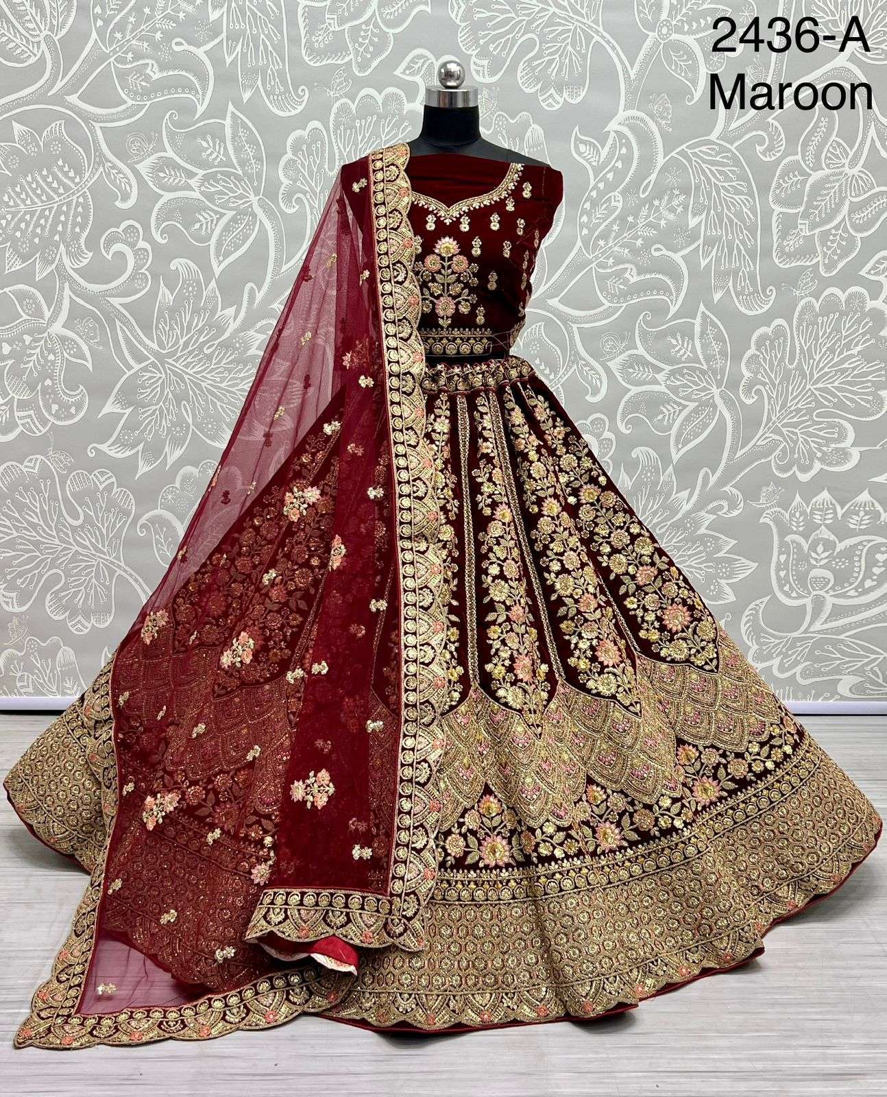 A-2436 COLOURS BY ASLIWHOLESALE BRIDAL HEAVY LEHENGAS