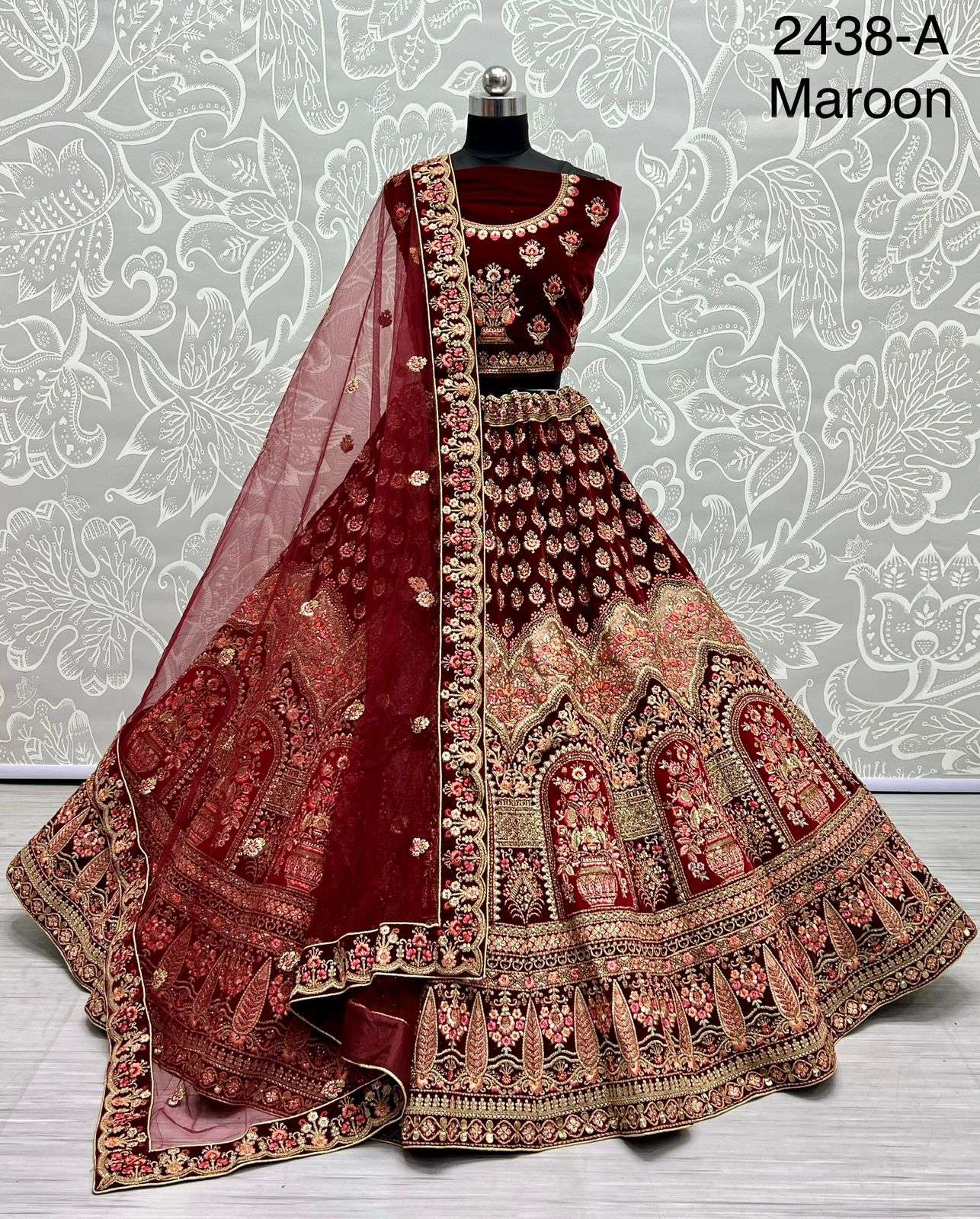 A-2438 COLOURS BY ASLIWHOLESALE BRIDAL HEAVY LEHENGAS