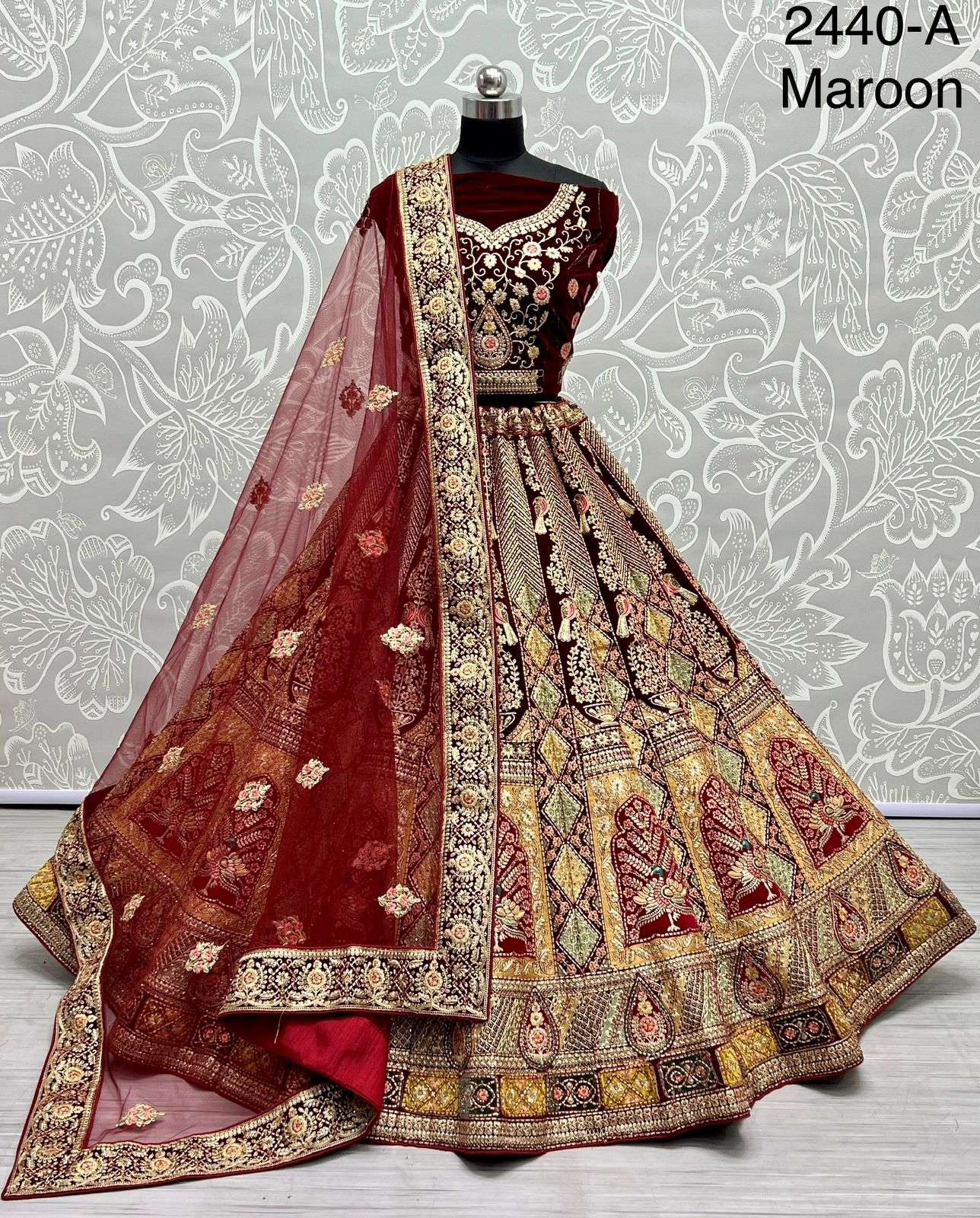 A-2440 COLOURS BY ASLIWHOLESALE BRIDAL HEAVY LEHENGAS