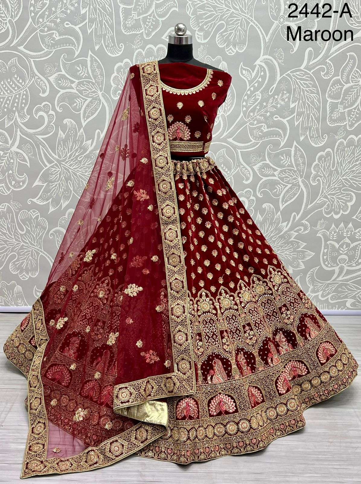 A-2442 COLOURS BY ASLIWHOLESALE BRIDAL HEAVY LEHENGAS