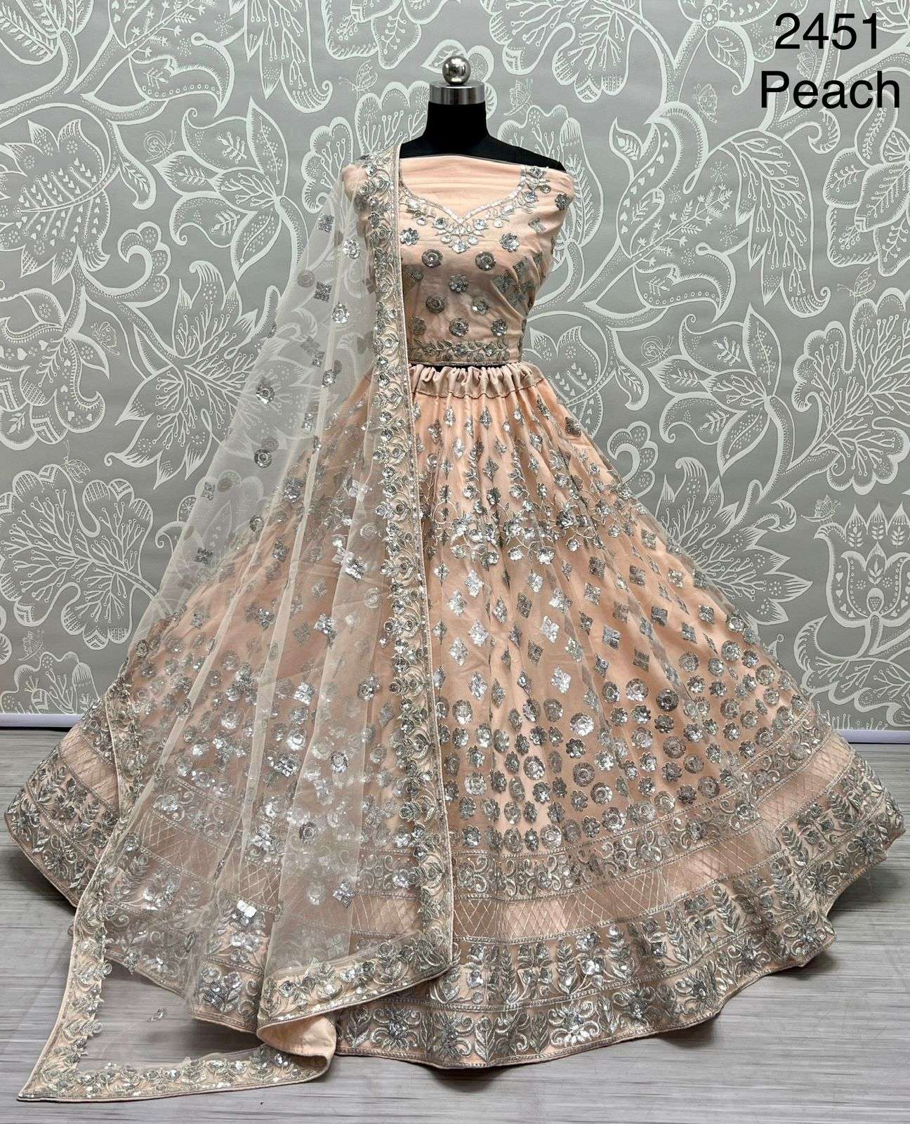 A-2451 HIT DESIGN BY ASLIWHOLESALE BRIDAL HEAVY LEHENGAS