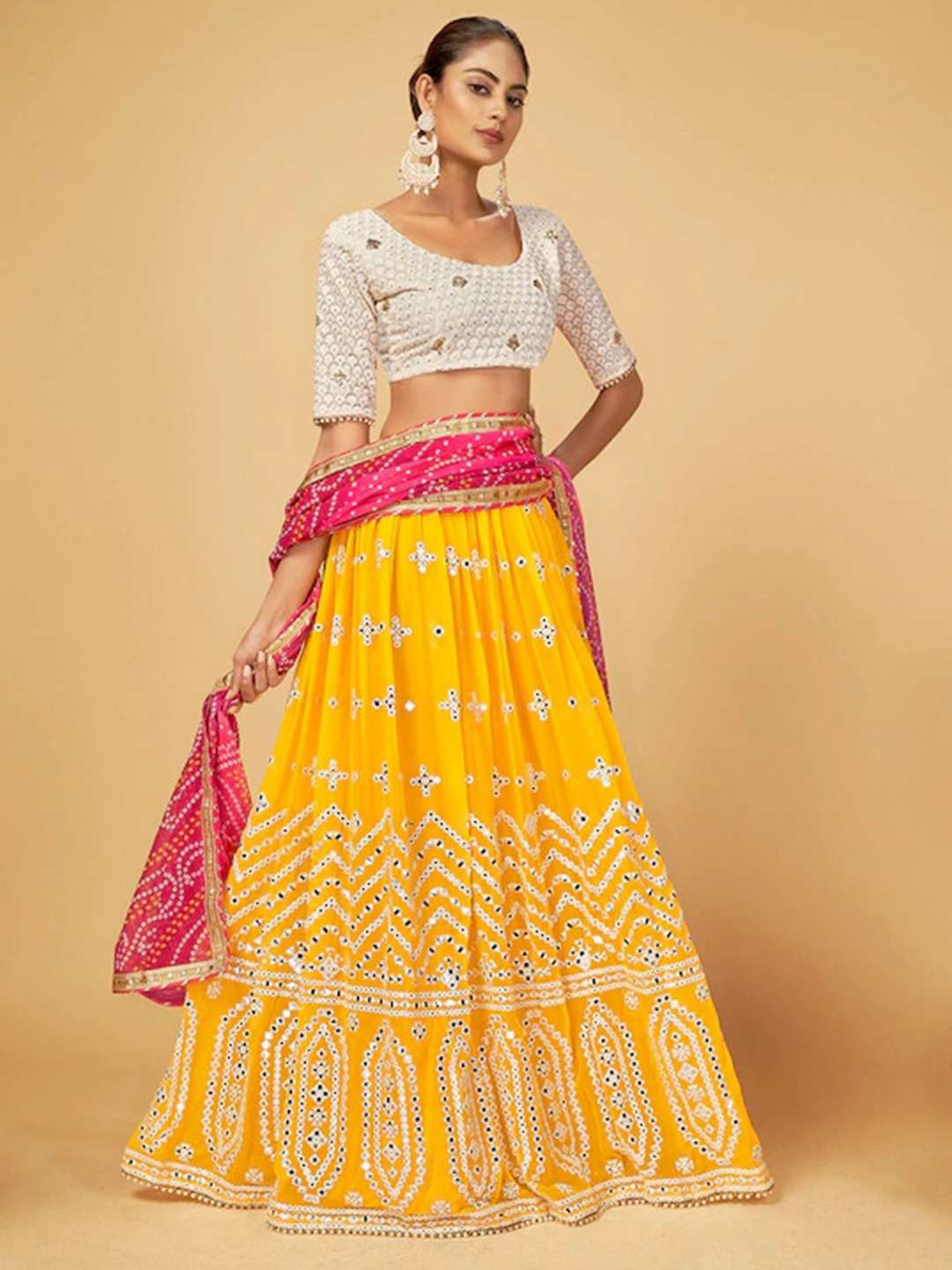 AD 108 HIT DESIGN BY ARYA DESIGNS GEORGETTE GOTA AND THREAD WORK LEHENGAS