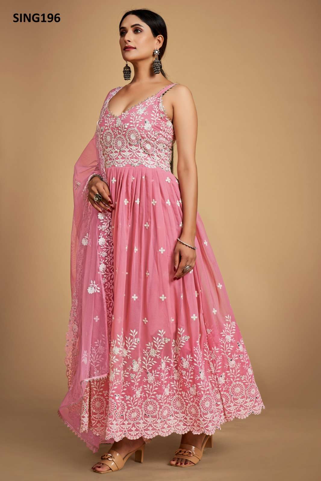 AD 196 HIT DESIGN BY ARYA DESIGNS GEORGETTE SEQUENCE AND THREAD WORK LEHENGAS