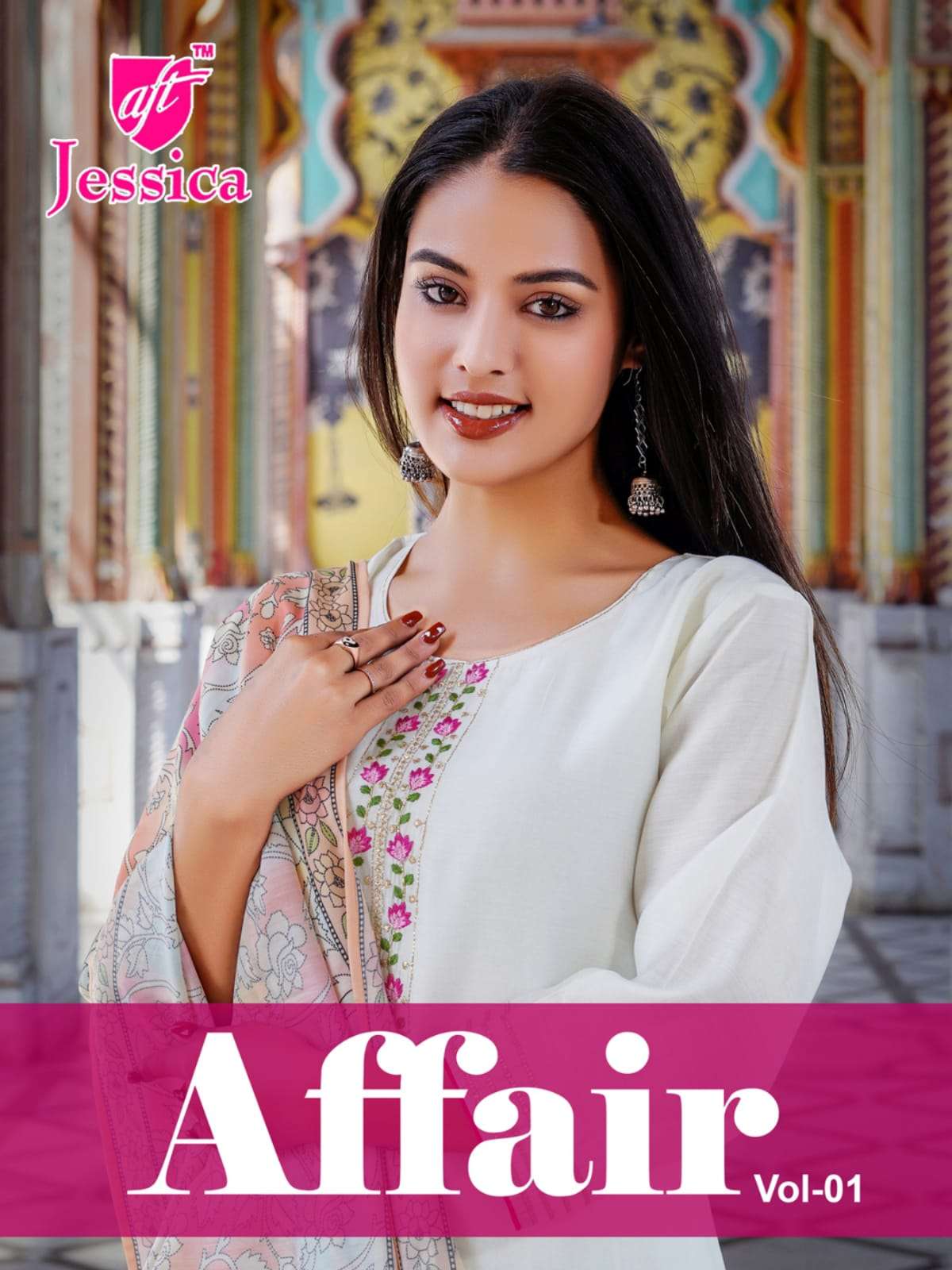 AFT AFFAIR BY ASLIWHOLESALE FANCY CHANDERI STICHED DRESSES