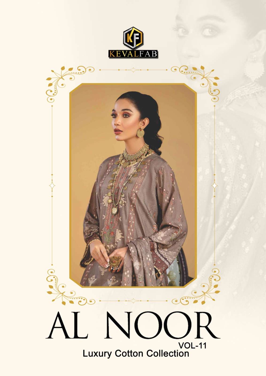 AL NOOR  VOL-11 BY KEVAL FAB 11001 TO 11006 SERIES HEAVY COTTON PRINT DRESSES