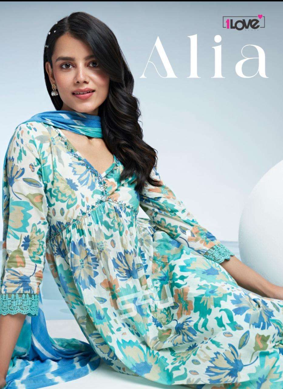 ALIYA BY 1LOVE 01 TO 05 SERIES COTTON STITCHED ANARKALI DRESSES