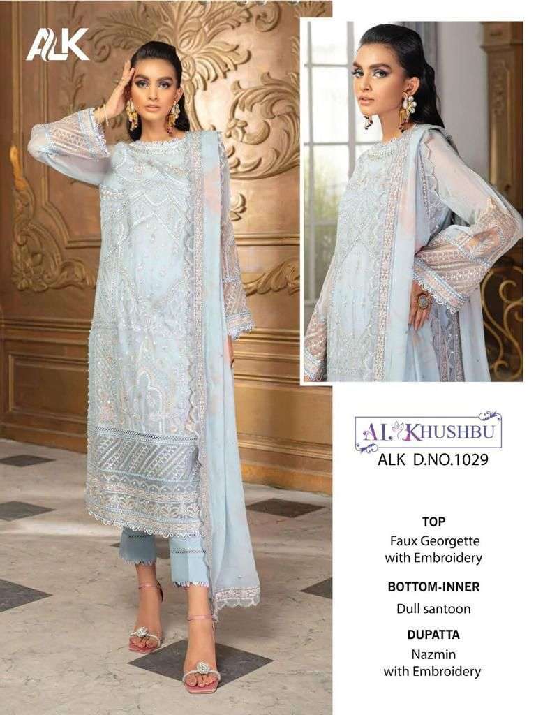 ALK-1029 HIT DESIGN BY AL KHUSHBU GEORGETTE EMBROIDERY PAKISTANI DRESS