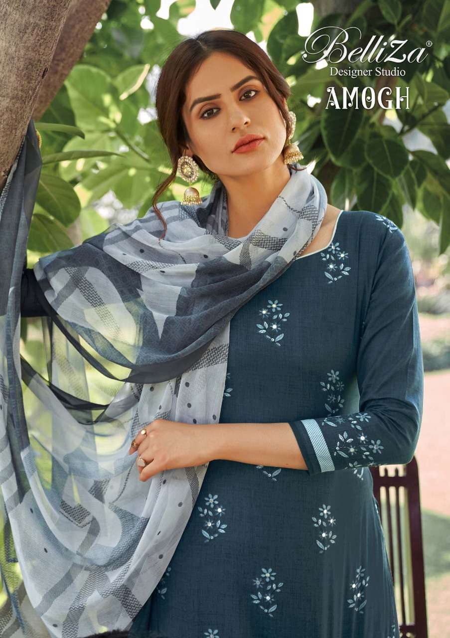 AMOGH BY BELLIZA 540-001 TO 540-010 SERIES COTTON EMBROIDERY DRESSES