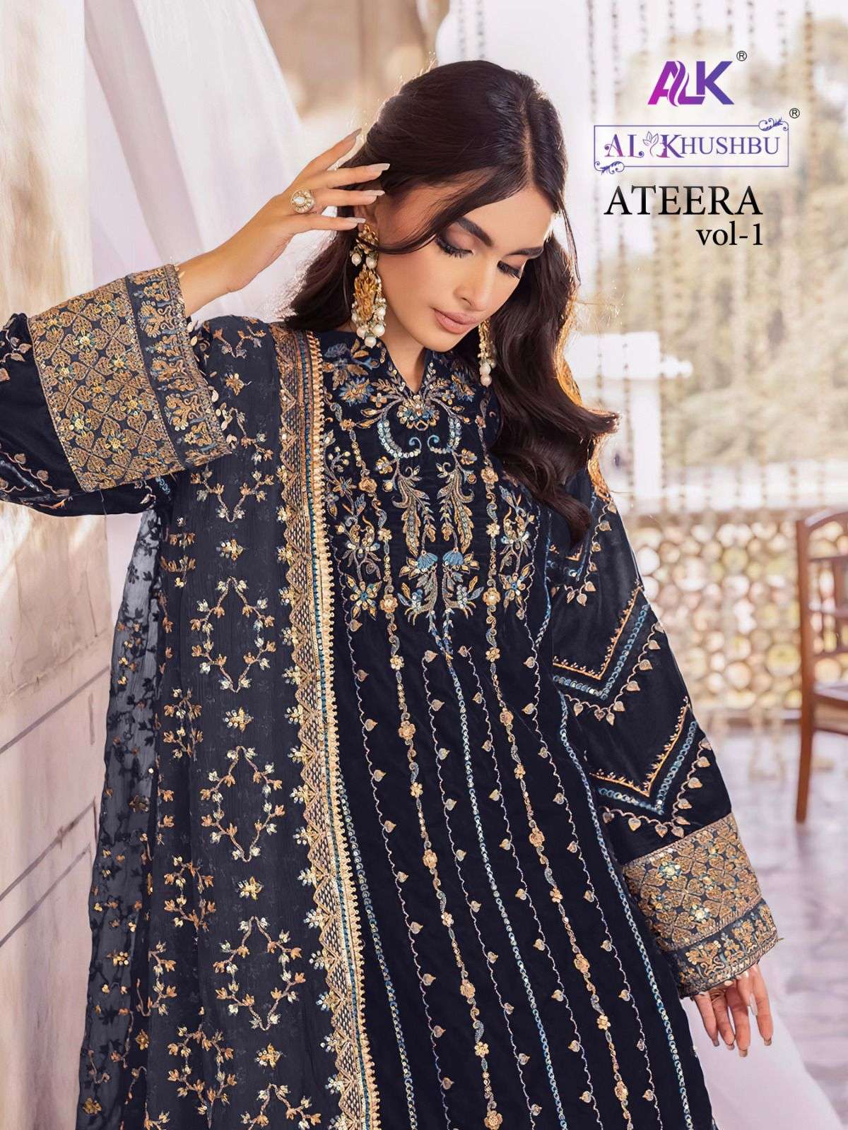 ATEERA VOL-1 BY AL KHUSHBU GEORGETTE HEAVY EMBROIDERY PAKISTANI DRESS