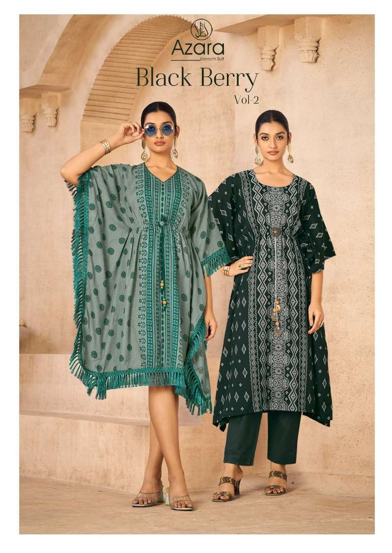 AZARA BLACK BERRY VOL-2 BY RADHIKA FASHION 55001 TO 55005 SERIES DESIGNER COTTON DRESSES