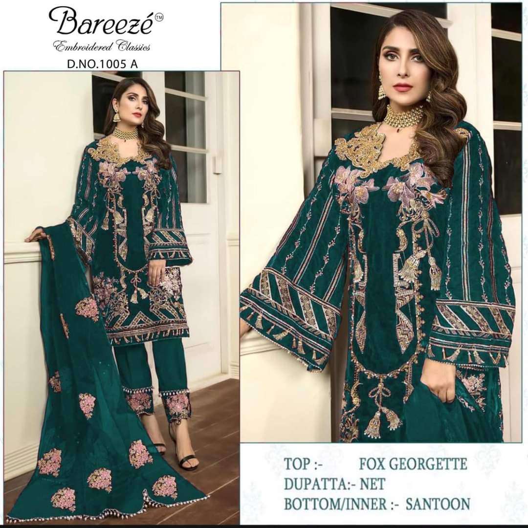 BAREEZE 1005 COLOURS  BY ASLIWHOLESALE FAUX GEORGETTE DRESSES