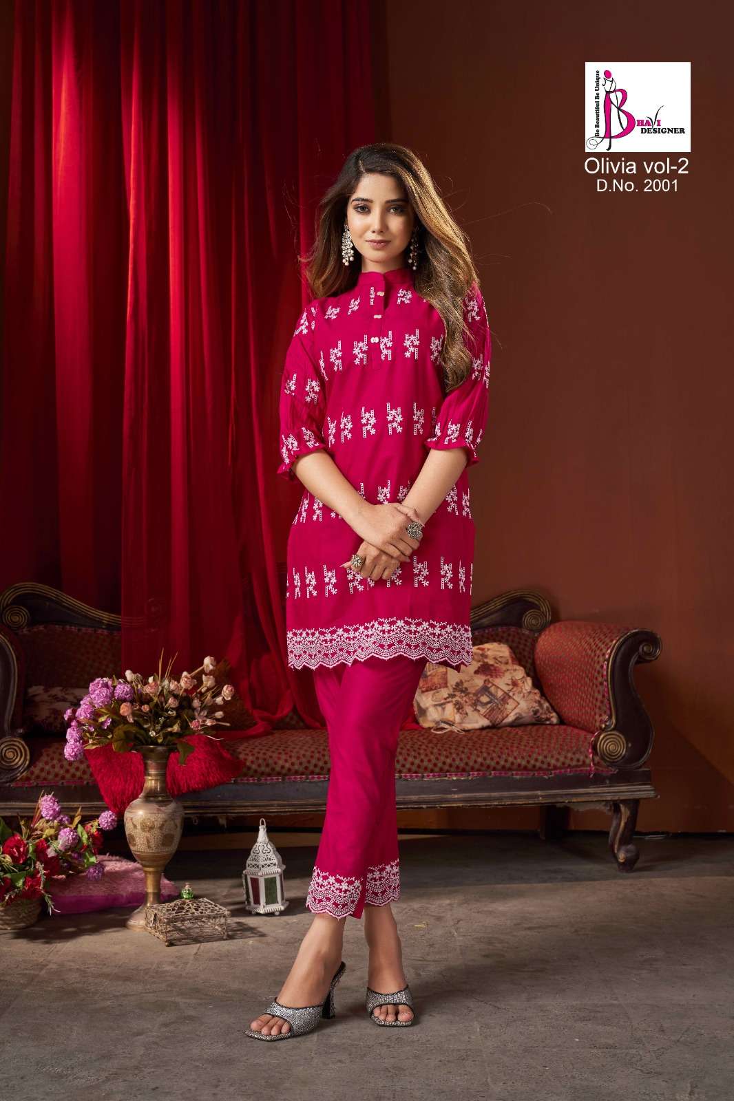 BHAVI OLIVIA VOL-2 BY ASLIWHOLESALE 001 TO 004 FANCY DESIGNER KUTIS WITH PANTS