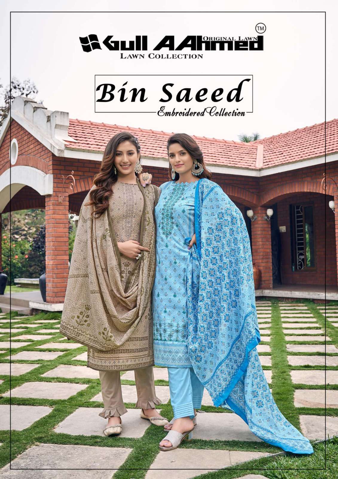 BIN SAEED EMBROIDERY COLLECTION BY GULL AAHMED 1001 TO 1008 SERIES LAWN DRESSES