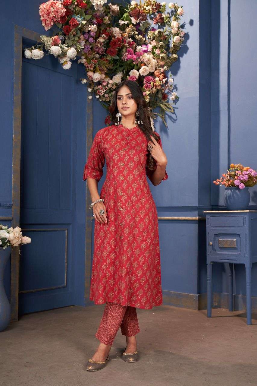 CLOTHING ART KURTIS BY ASLIWHOLESALE 1001 TO 1004 SERIES COTTON KURTIS WITH PANTS