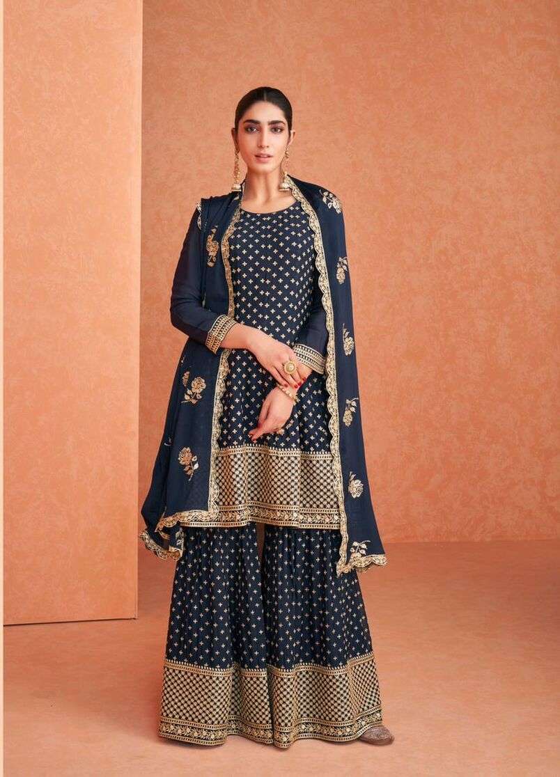 COLOUR SPECIAL VOL-3 BY GRAMO 191-A TO 191-E SERIES BLOOMING GEORGETTE EMBROIDERED DRESSES