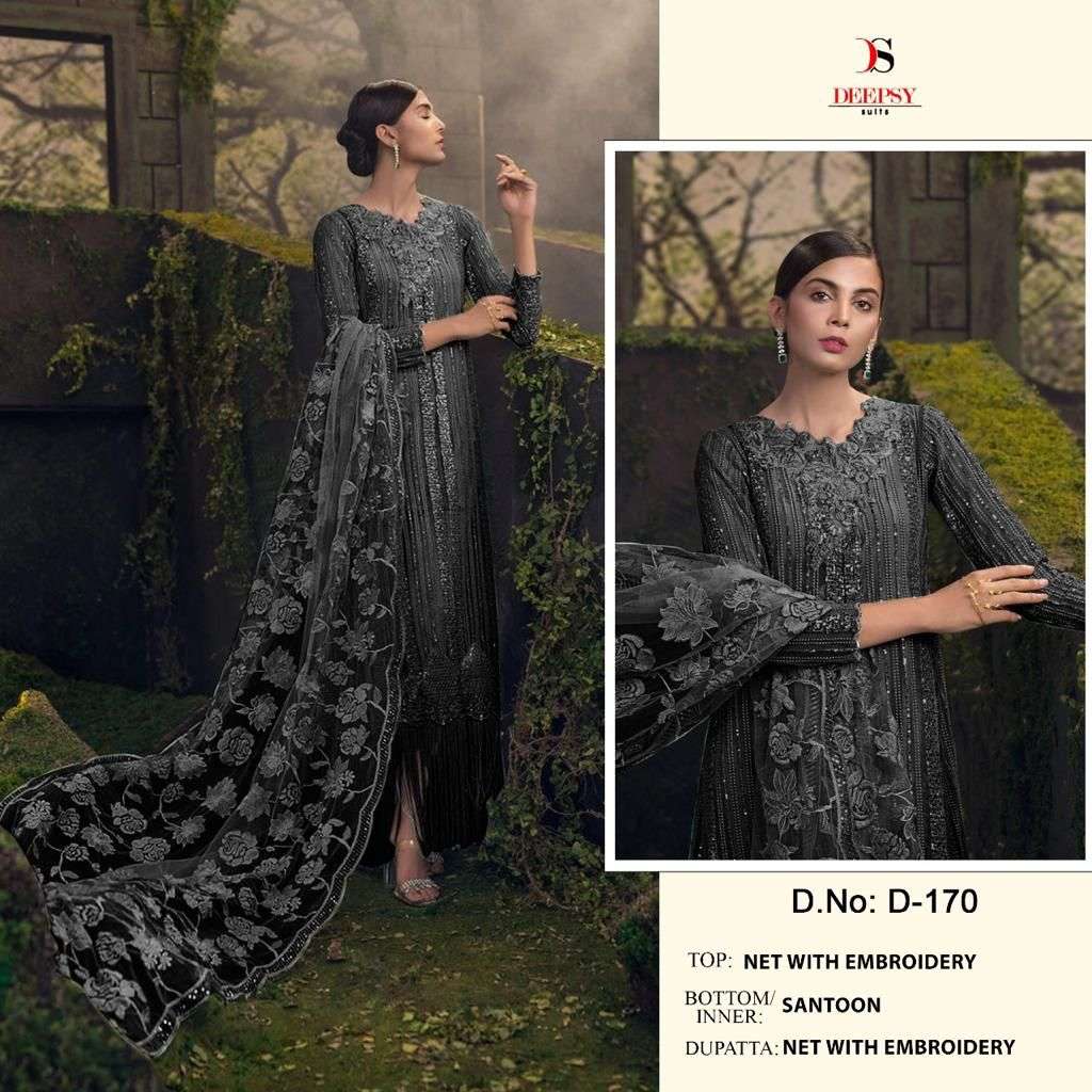 D-170 HIT DESIGN BY DEEPSY SUITS NET EMBROIDERY STITCHED PAKISTANI DRESSES