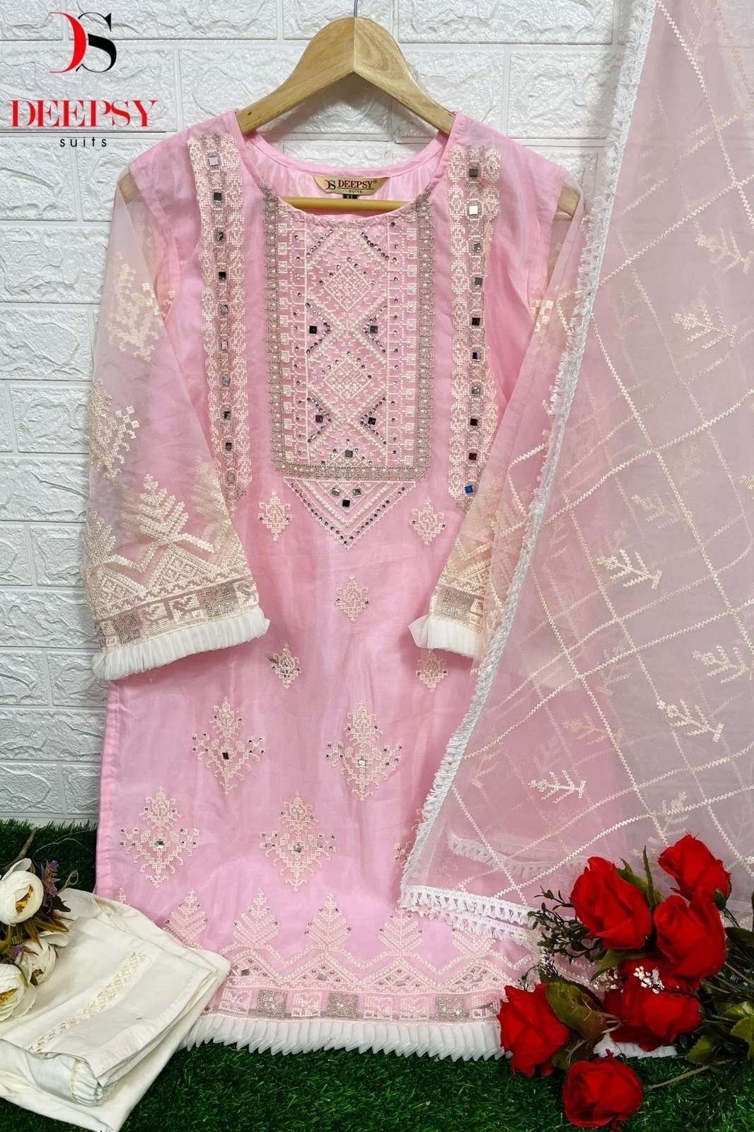 D-295 A HIT DESIGN BY DEEPSY SUITS ORGANZA EMBROIDERY STITCHED PAKISTANI DRESSES