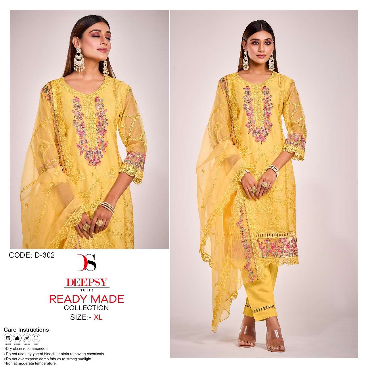 D-302 HIT DESIGN BY DEEPSY SUITS ORGANZA EMBROIDERY STITCHED PAKISTANI DRESSES